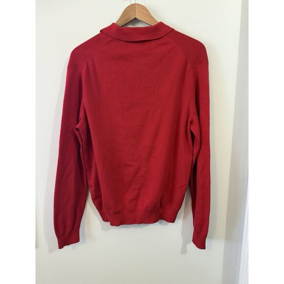 Polo Ralph Lauren Sweater Polo Mens Large Red Cotton Long Sleeve Knit - Picture 4 of 7